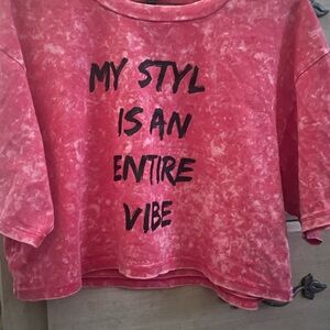 Love Pink Tee with Black Graphic